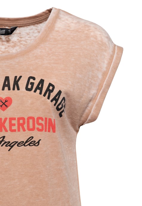 Queen Kerosin Damen Enzym Wash T-Shirt Heartbreak Garage - Image 3