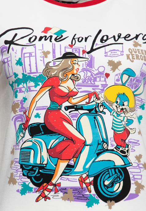 Queen Kerosin Damen T-Shirt Rome for Lovers - Image 4