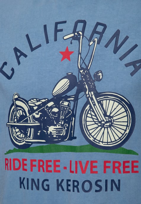 King Kerosin Herren Acid Wash T-Shirt California - Image 4