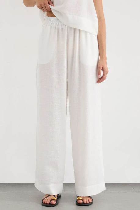 Leinengefühl Bluse & Elastischer Taillenbund Hosen Zweiteiliges Set - Image 4