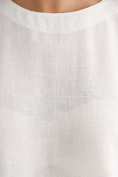 Leinengefühl Bluse & Elastischer Taillenbund Hosen Zweiteiliges Set - Image 6
