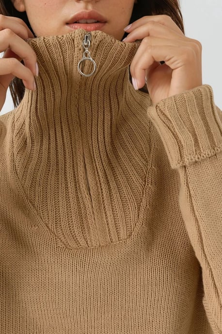 Übergroßer Rippstrickpullover mit Reißverschlusskragen - Image 5