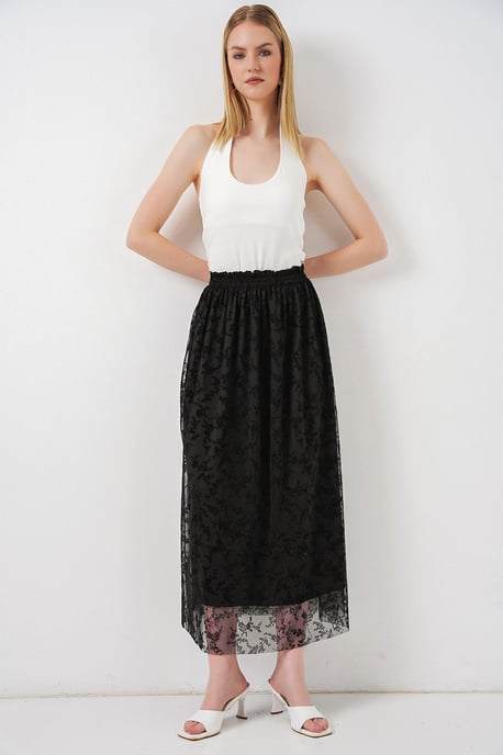 Blumiger Hoher Taillenschnitt Maxi A-Linien Rock - Image 5