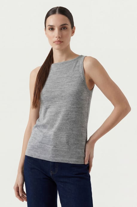 Rippenträgershirt ohne Ärmel mit Rundhalsausschnitt - Image 4