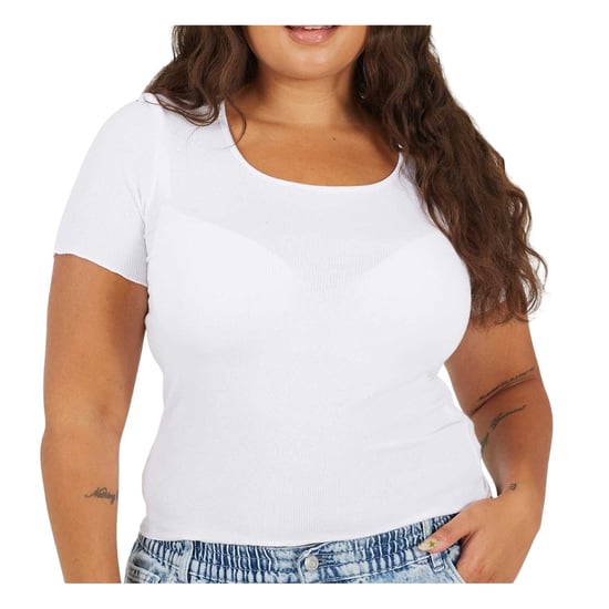 Brave Soul - T-Shirt für Damen, Runder Auschnitt, Plus Schlank (Weiß) - Image 3