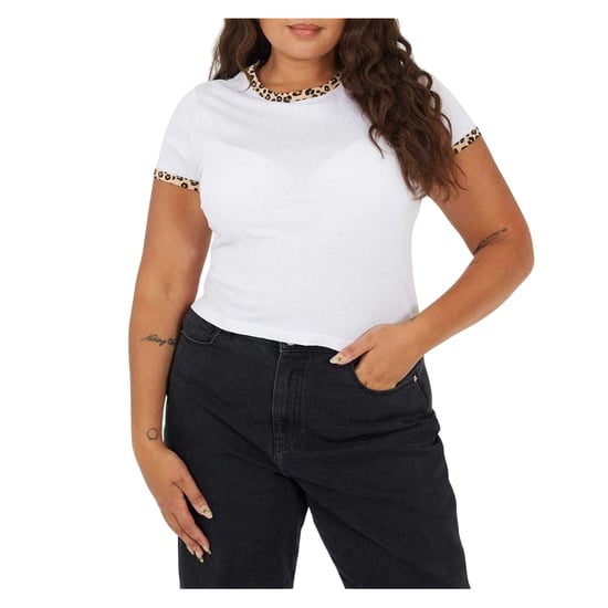 Brave Soul - T-Shirt für Damen, Plus (Weiß/Leopard) - Image 2