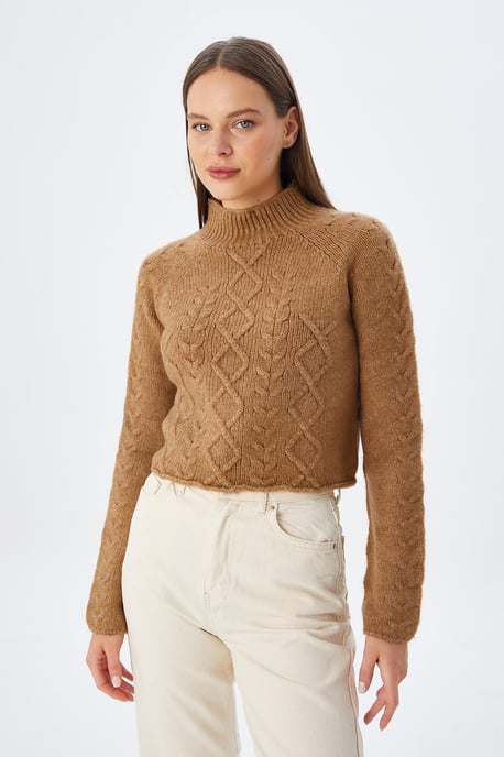 Rippstrick-Pullover mit Argyle-Muster und halbem Stehkragen - Image 2