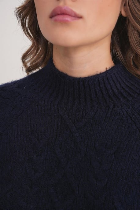 Rippstrick-Pullover mit Argyle-Muster und halbem Stehkragen - Image 5