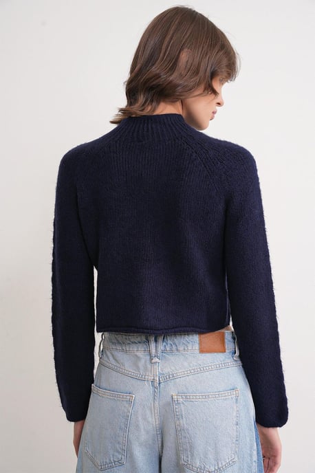 Rippstrick-Pullover mit Argyle-Muster und halbem Stehkragen - Image 6