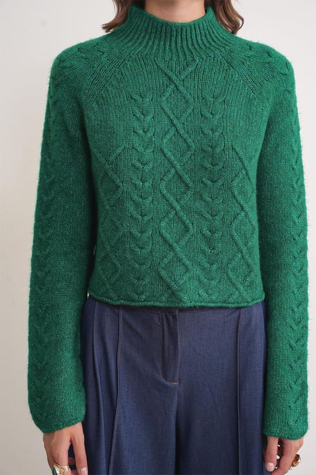 Rippstrick-Pullover mit Argyle-Muster und halbem Stehkragen - Image 5