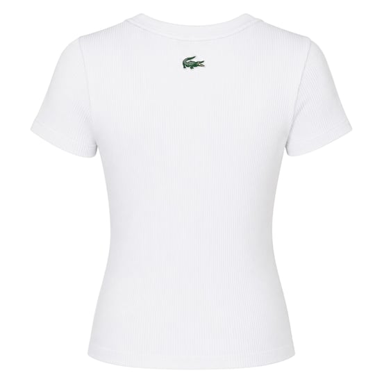 Lacoste - T-Shirt für Damen, Rundhalsausschnitt, gerippt, Schmal (Weiß) - Image 1