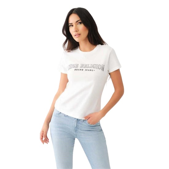True Religion - T-Shirt für Damen, Rundhalsausschnitt, Schmal (Aufgehelltes Weiß) - Image 2