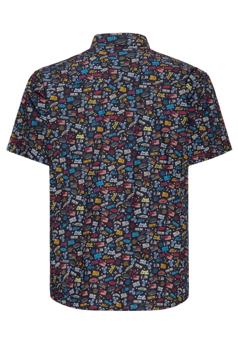 King Kerosin Herren Kurzarmhemd Printed Rebellion - Image 2