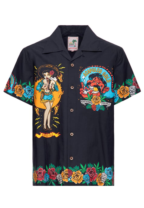 King Kerosin Herren Hawaii Hemd Acapulco Gold - Image 1