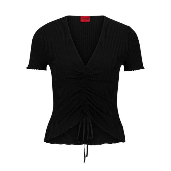 Hugo - "Slissy" Oberteil für Damen, Schmal, kurzärmlig (Schwarz) - Image 1