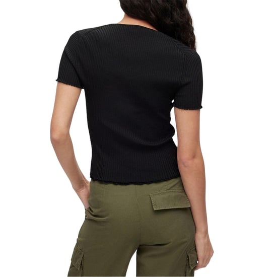 Hugo - "Slissy" Oberteil für Damen, Schmal, kurzärmlig (Schwarz) - Image 2