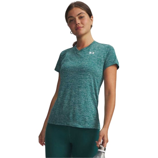 Under Armour - T-Shirt für Damen, V-Ausschnitt, lose Passform (Grün) - Image 1