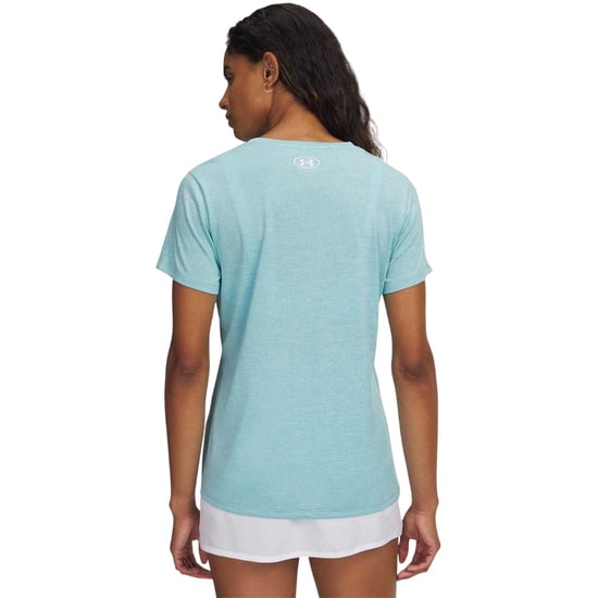 Under Armour - T-Shirt für Damen, V-Ausschnitt, lose Passform (Dunstblau) - Image 2