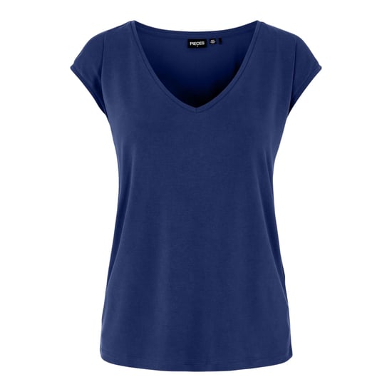Pieces - "Pckamala" T-Shirt für Damen, V-Ausschnitt, Jerseyware (Blau) - Image 1