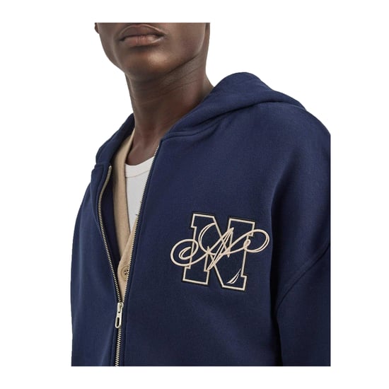 Nautica - "Strat" Kapuzenpullover für Herren, Durchgehender Reißverschluss (Dunkel-Marineblau) - Image 4