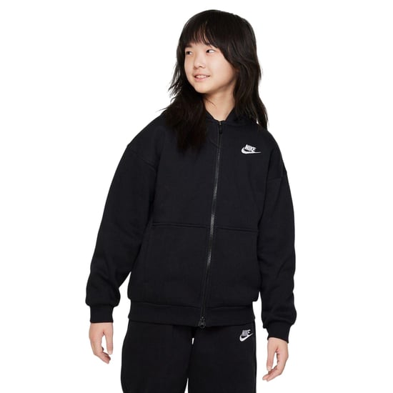 Nike - "Sportswear" Hoodie mit durchgehendem Reißverschluss für Mädchen (Schwarz/Weiß) - Image 1