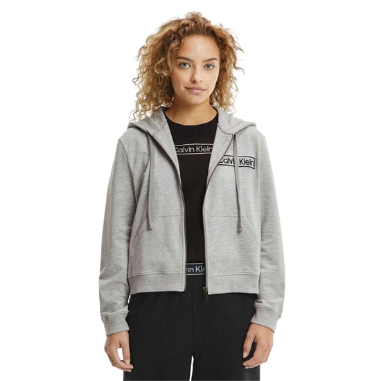 Calvin Klein - Hoodie mit durchgehendem Reißverschluss für Damen, Baumwolle, Langärmlig (Grau meliert) - Image 3