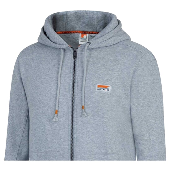 SoulCal - "Signature" Hoodie mit durchgehendem Reißverschluss für Herren, Baumwolle (Grau meliert) - Image 5
