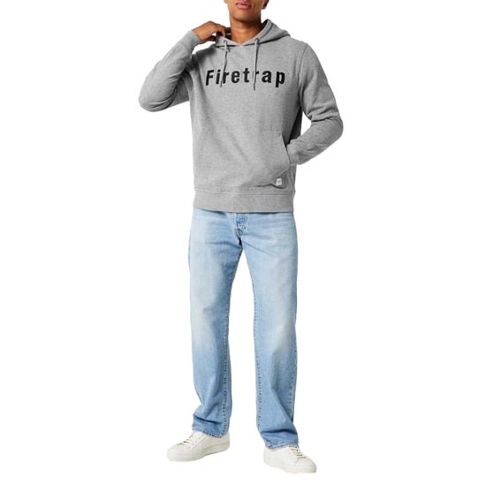 Firetrap - Kapuzenpullover für Herren, Fleece (Grau meliert) - Image 4