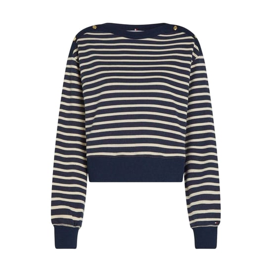 Tommy Hilfiger - Sweatshirt für Damen, U-Boot-Ausschnitt , Regulär (Schwarz/Weiß) - Image 1