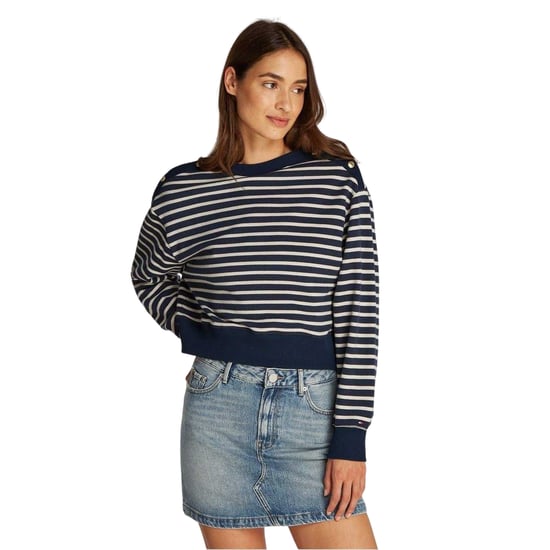 Tommy Hilfiger - Sweatshirt für Damen, U-Boot-Ausschnitt , Regulär (Schwarz/Weiß) - Image 3