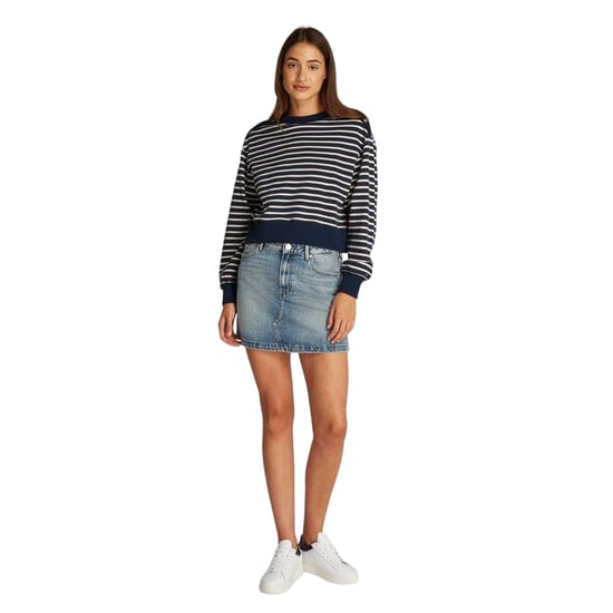 Tommy Hilfiger - Sweatshirt für Damen, U-Boot-Ausschnitt , Regulär (Schwarz/Weiß) - Image 4