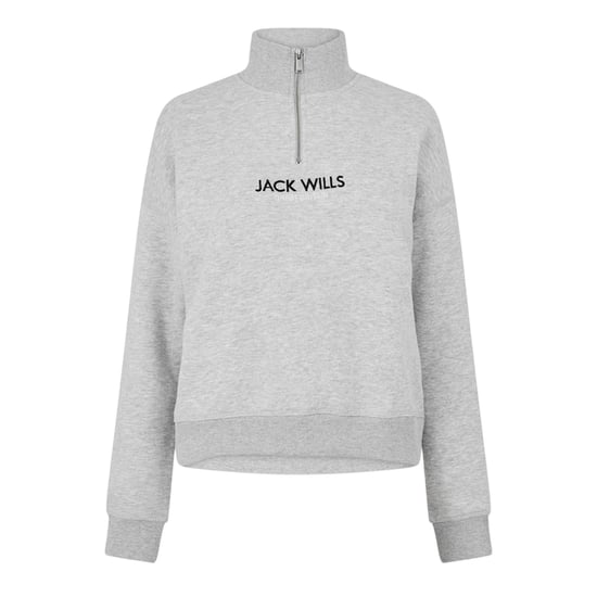 Jack Wills - "Honeylane" Sweatshirt für Damen, mit halbem Reißverschluss (Grau meliert) - Image 2