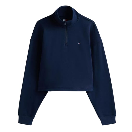 Tommy Jeans - Kurzes Sweatshirt für Damen, mit kurzem Reißverschluss, Fleece, Kastig (Dunkel-Marineblau) - Image 2