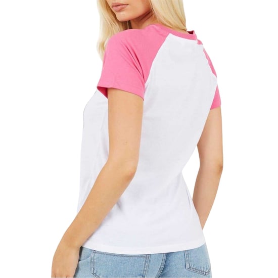 Brave Soul - T-Shirt für Damen, Kontrast-Ärmel (Weiß/Koralle) - Image 3