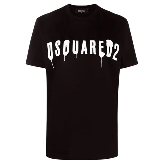 Dsquared2 Dripping Spray Logo Schwarzes T-shirt - Image 1