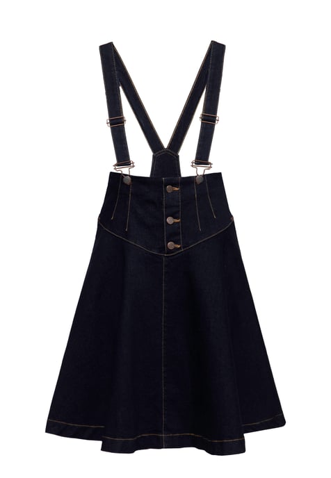 Queen Kerosin Damen Denim Latzrock - Image 1