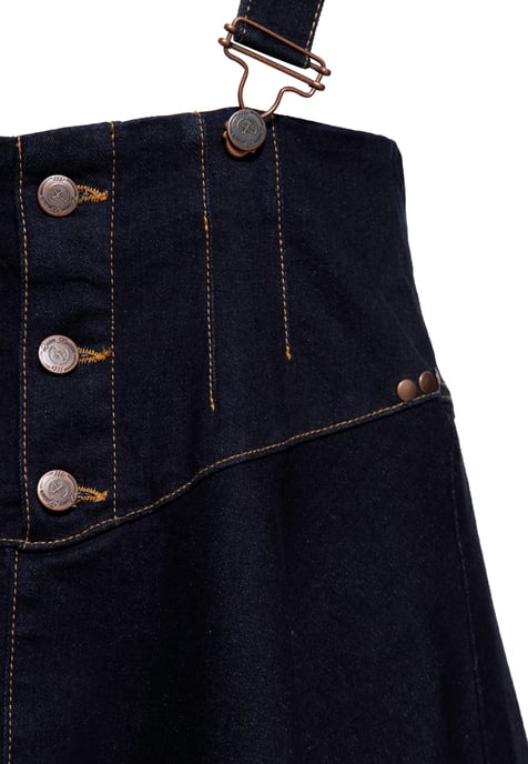 Queen Kerosin Damen Denim Latzrock - Image 3