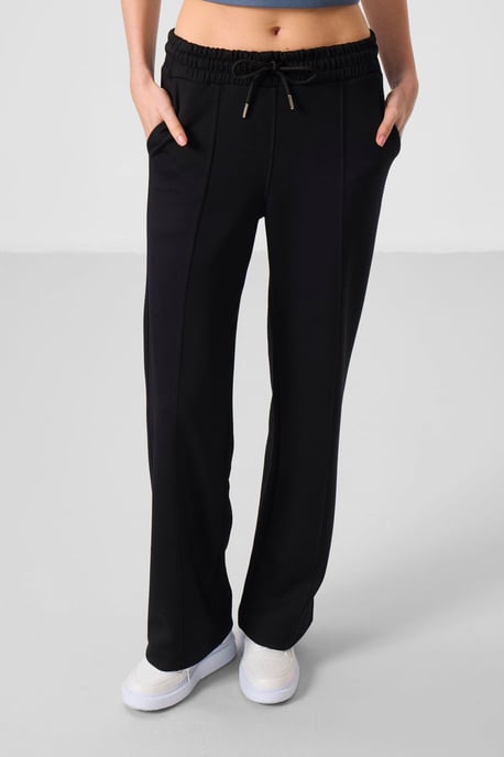 Texturierte Palazzo-Hose mit weitem Bein und Kordelzugbund - Image 3
