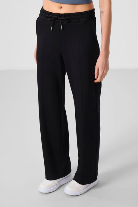 Texturierte Palazzo-Hose mit weitem Bein und Kordelzugbund - Image 5