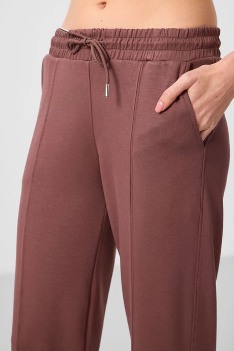 Strukturierte Weite Palazzo-Hose mit Kordelzugbund - Image 4