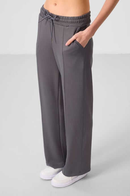 Strukturierte Weite Palazzo-Hose mit Kordelzugbund - Image 5