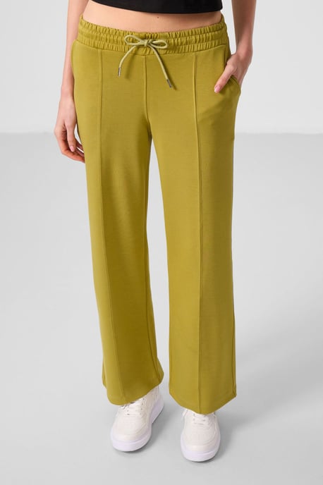 Texturierte Weite Palazzo-Hose mit Kordelzugbund - Image 3