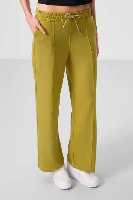 Texturierte Weite Palazzo-Hose mit Kordelzugbund - Image 6