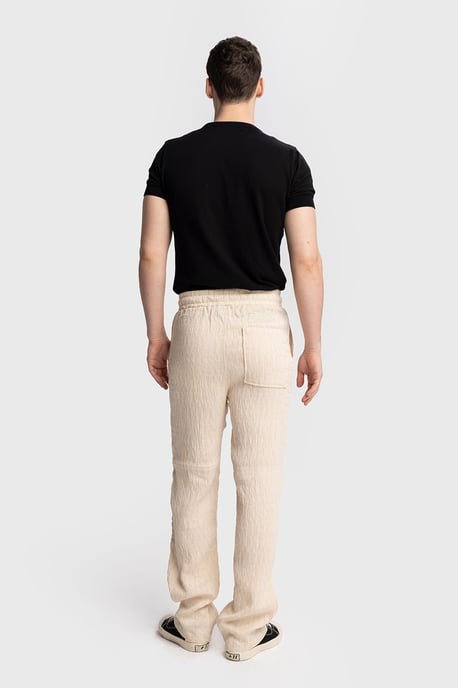 Strukturierte Regular Fit Hose mit Kordelzug - Image 4