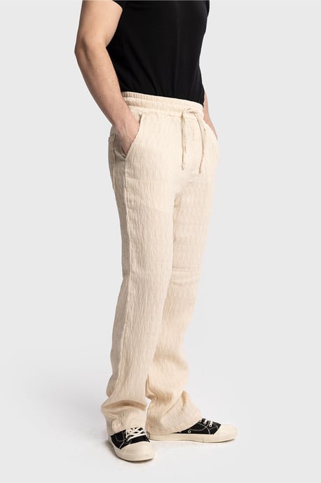 Strukturierte Regular Fit Hose mit Kordelzug - Image 5