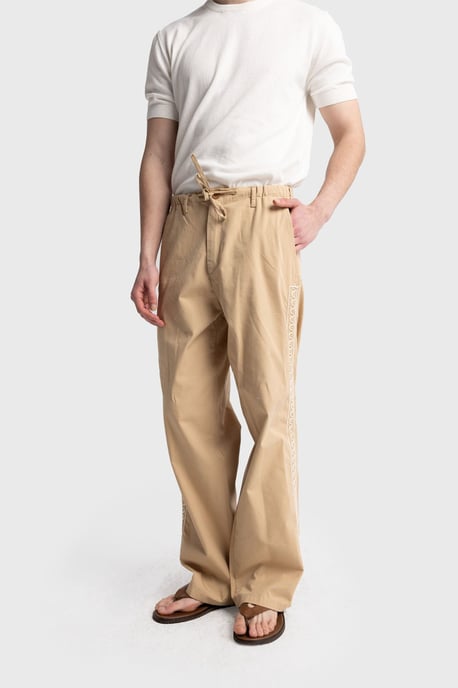 Herren Popeline Baumwolle Gerade-Form Hose - Image 1