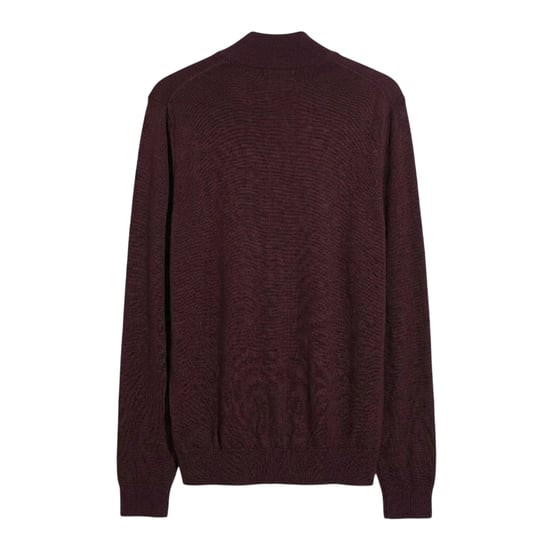 Farah - Pullover Top für Herren, Reißverschluss (Burgunderrot) - Image 2