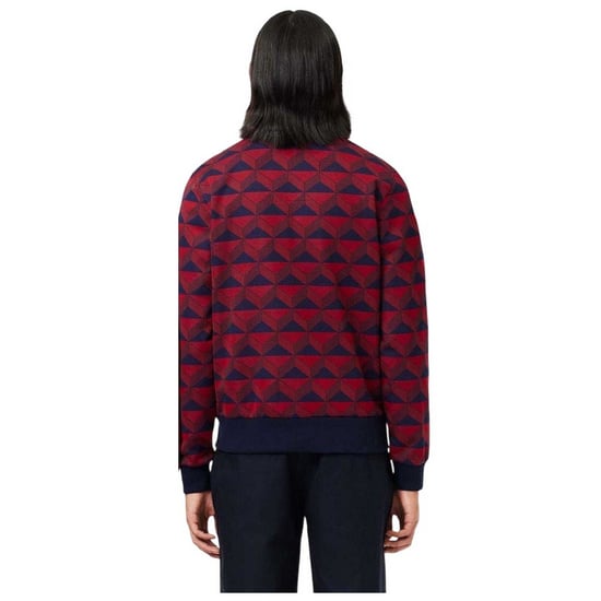 Lacoste - "Robert George" Sweatshirt für Herren, Durchgehender Reißverschluss, Jacquard (Rot/Schwarz bedruckt) - Image 2