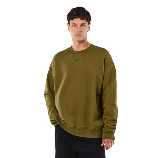 Off White - Sweatshirt für Herren, Rundhalsausschnitt, Langärmlig (Moosgrün/Schwarz) - Image 3