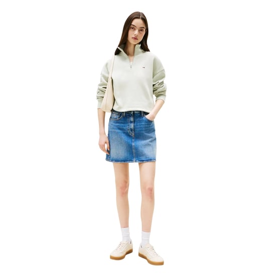 Tommy Jeans - Kurzes Sweatshirt für Damen, mit kurzem Reißverschluss, Fleece, Kastig (Neblig) - Image 4
